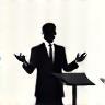 Icon representing a confident speaker